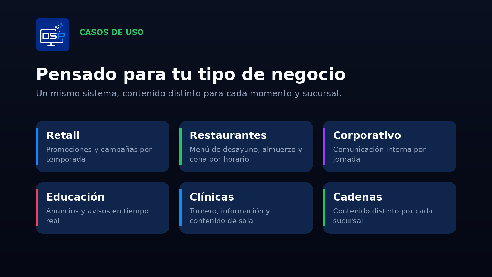 Pantalla de ejemplo de DSP Player